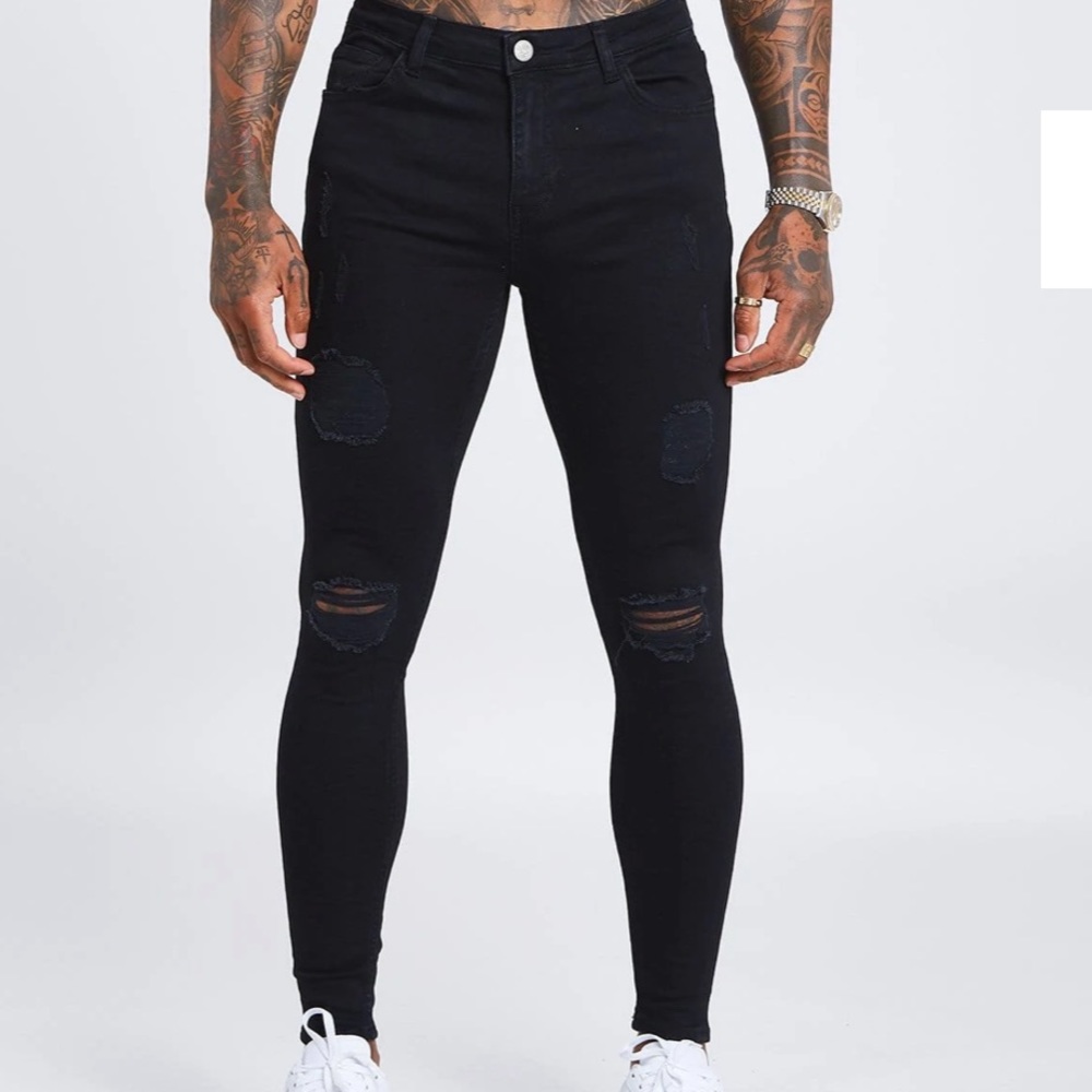 Legend London Black Distressed Jeans